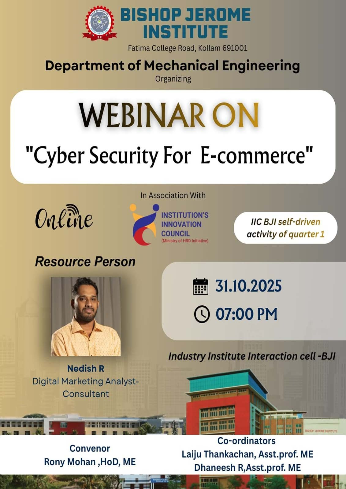 Webinar on -Cyber Security for E-commerce (ME) 31-10-2025