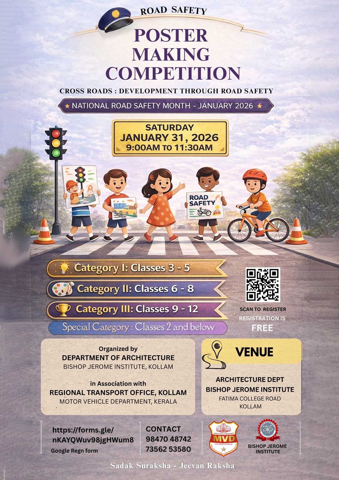 BJI Architecture Dept and RTO Kollam Host Competitions to Mark National Road Safety Month 2026