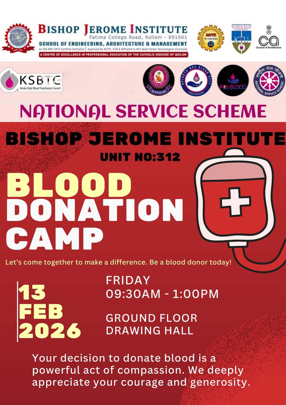 Give Blood, Save Lives: Bishop Jerome Institute Announces Mega Blood Donation Drive 2026