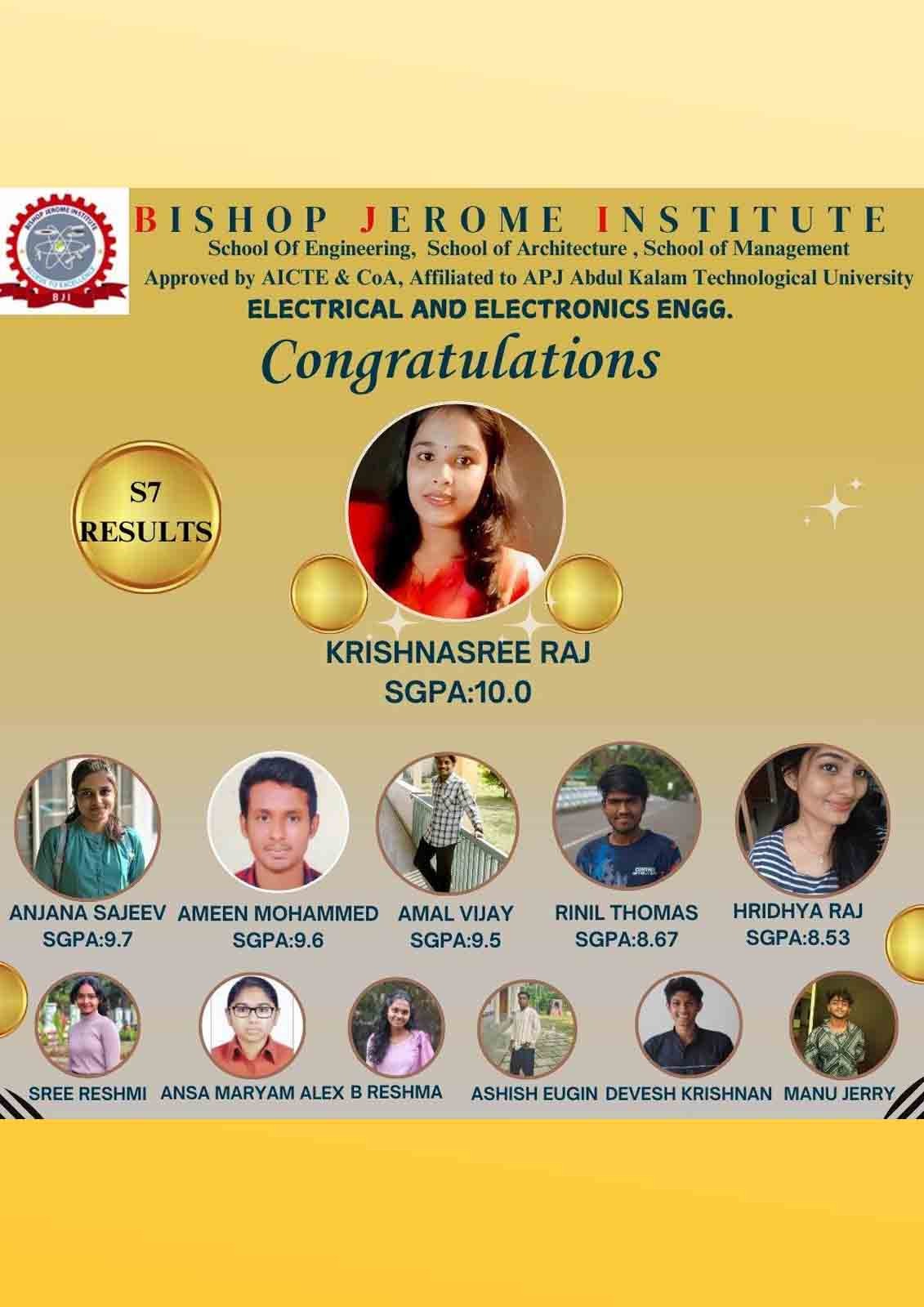 Academic Excellence: BJI Celebrates Outstanding S7 Results in Electrical and Electronics Engineering