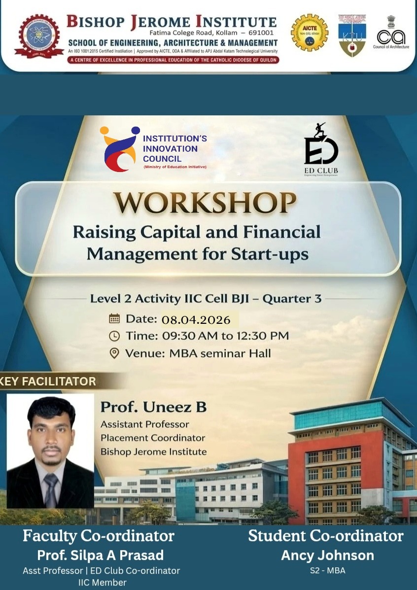 Workshop Announcement: Raising Capital and Financial Management for Start-ups
