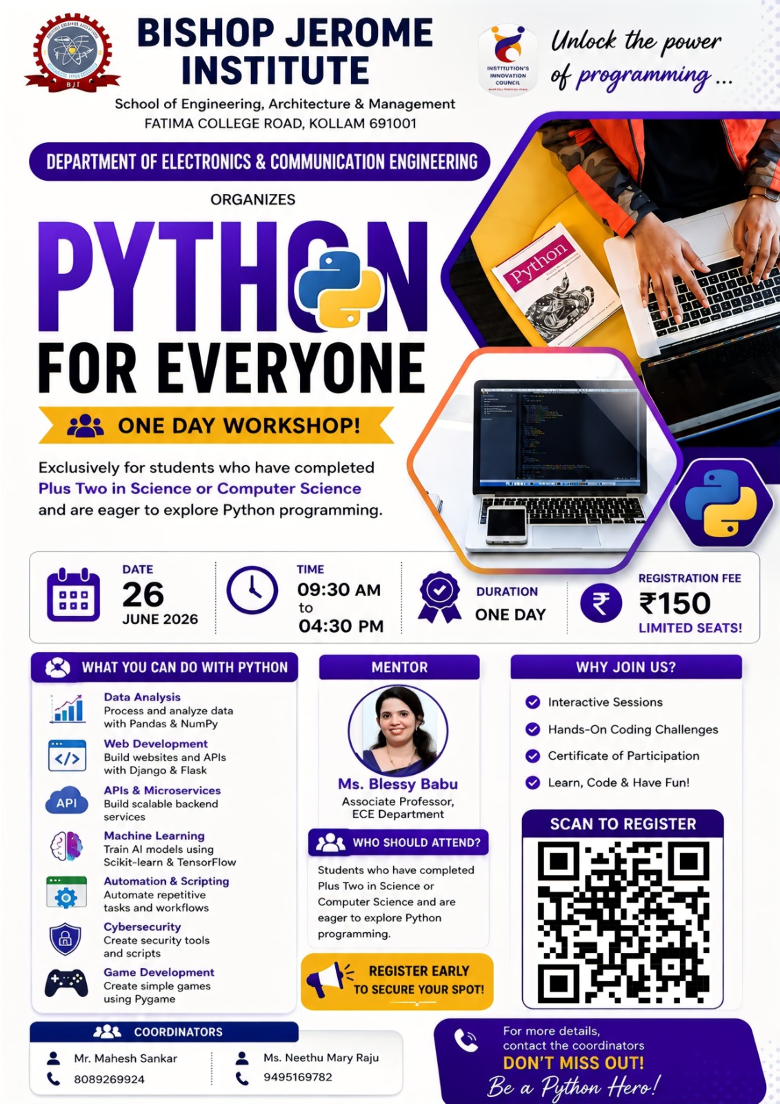 Unlock the Power of Programming: ECE Department Organizes One-Day Workshop -Python for Everyone