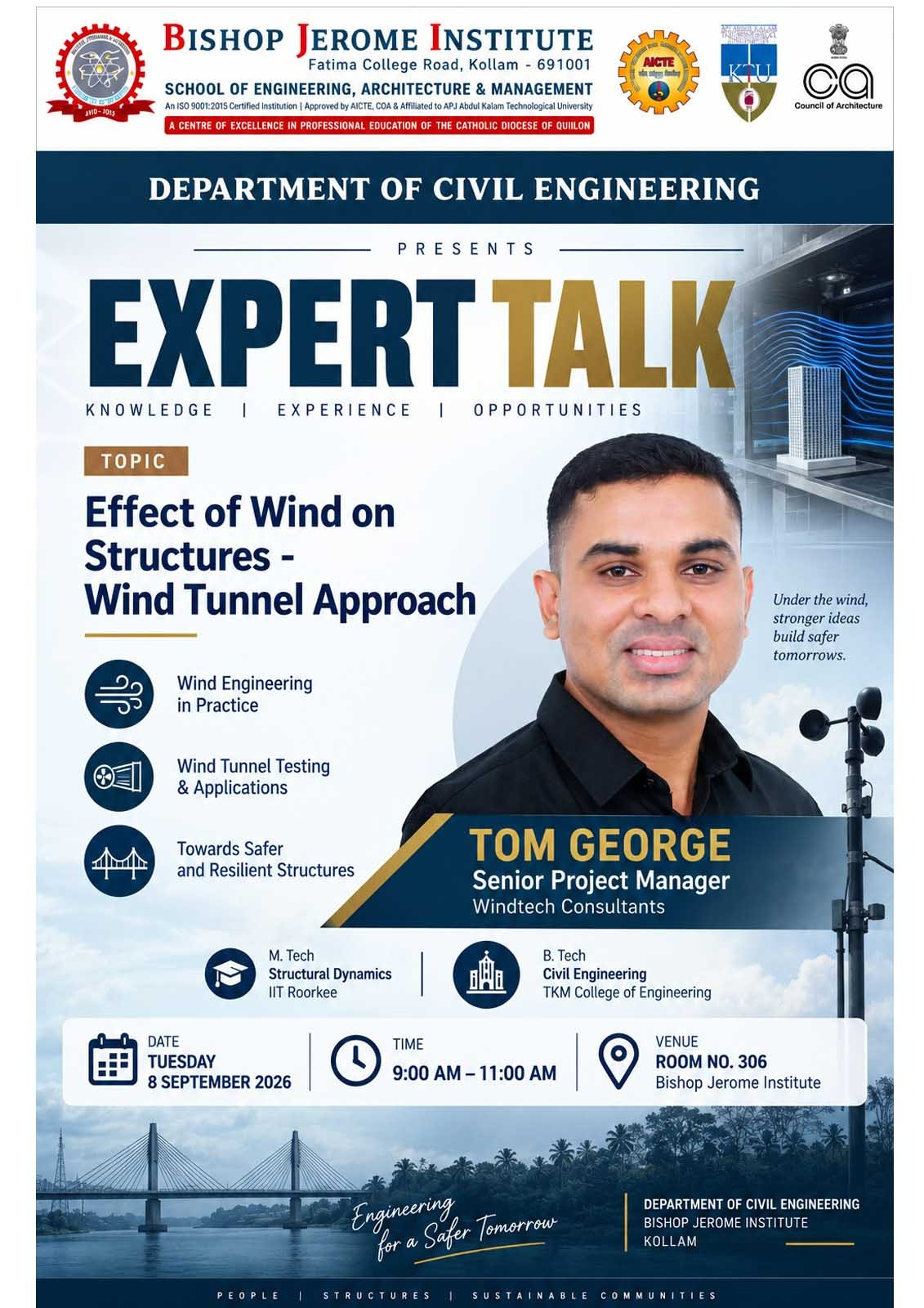 Expert Talk on Wind Effect on Structures: Wind Tunnel Approach | Bishop Jerome Institute