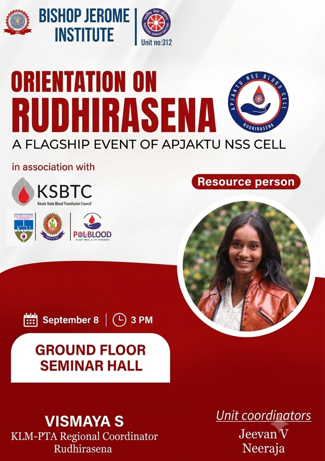 Orientation on Rudhirasena at Bishop Jerome Institute | APJAKTU NSS Cell