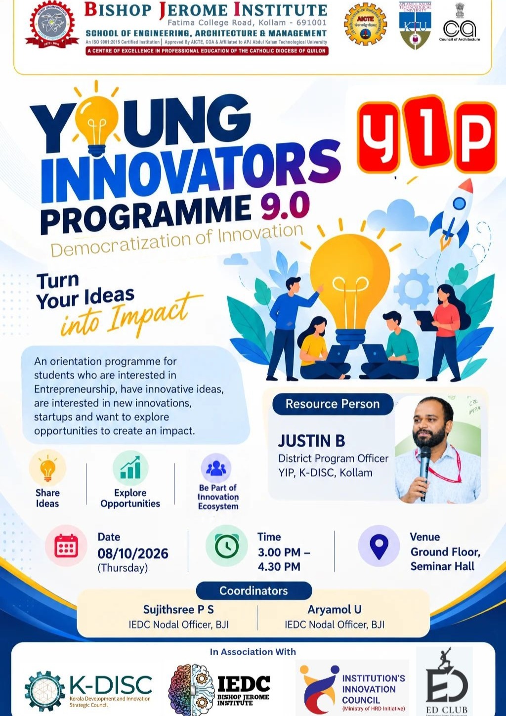 Turn Your Ideas into Impact: Bishop Jerome Institute Hosts Young Innovators Programme (YIP 9.0) Orientation
