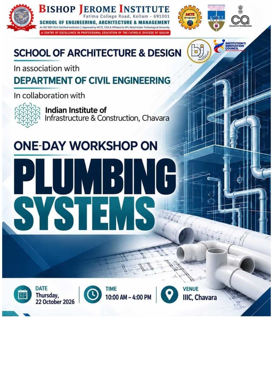 Bridging Design and Utility: BJI Organises One-Day Workshop on Plumbing Systems for B.Arch Students